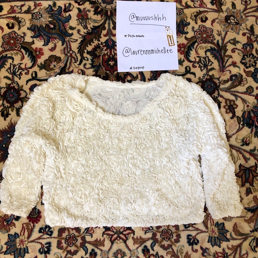 America Apparel 3D flower sweater
